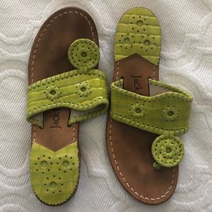 JACK ROGERS Lime Green Croc Sandals